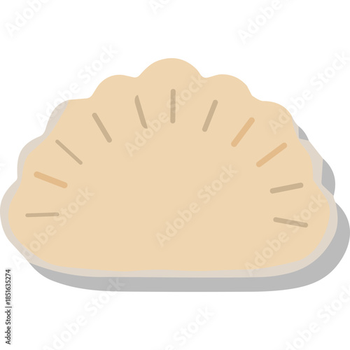 Simple Dumpling Illustration - Flat Icon Style