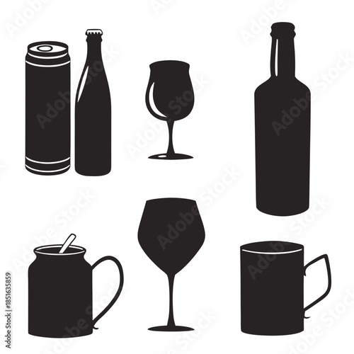 Assorted beverage containers