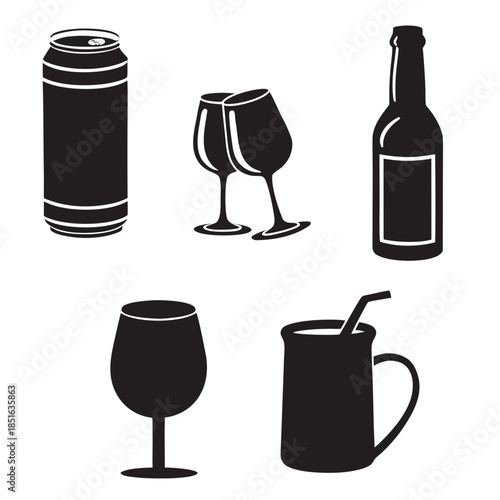 Assorted beverage containers