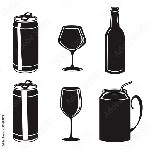 Assorted beverage containers