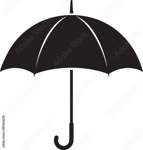 Umbrella protection icon for rainy weather and fashion accessory design