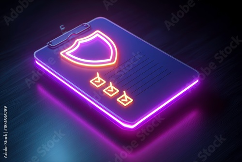 Cyber Hygiene Concept Checklist Glowing Shield Digital Security Best Practices