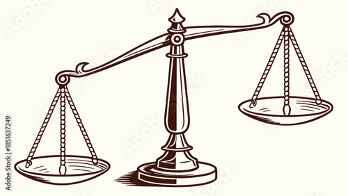Vintage Balance Scale Illustration Representing Justice and Equality 1.