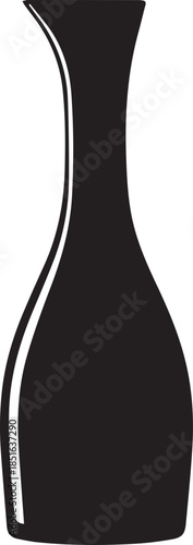 Silhouette flower vase for home decoration and interior design vector