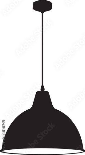 Silhouette of pendant light in flat design style for home interior vector