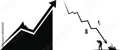Contrasting trends of success and decline in financial markets