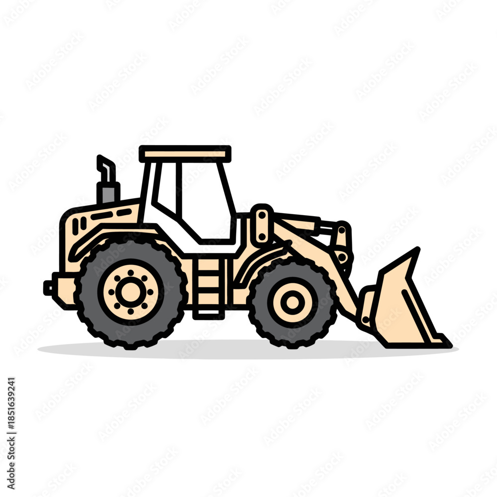 Obraz premium Illustration of a yellow front loader construction vehicle.