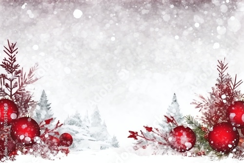 Christmas background ornament snow winter gift and copy space concept by AI Generated