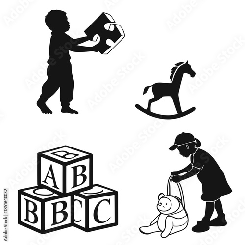 Children's playtime silhouettes