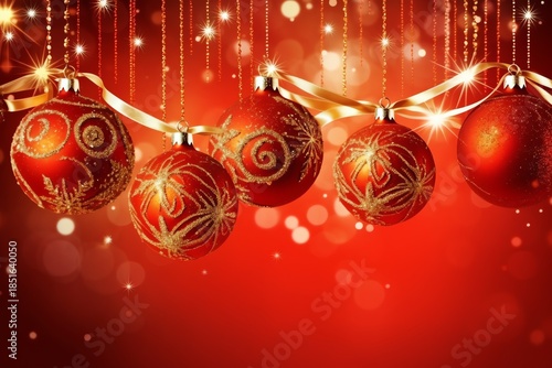 Christmas background ornament snow winter gift and copy space concept by AI Generated