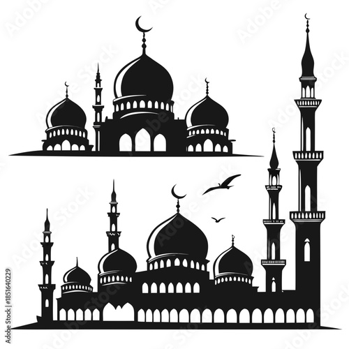 Silhouette of mosques