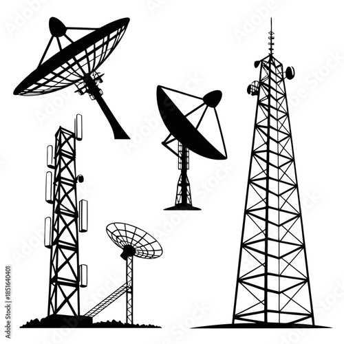 Telecommunication towers and satellites