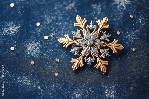 Christmas background ornament snow winter gift and copy space concept by AI Generated