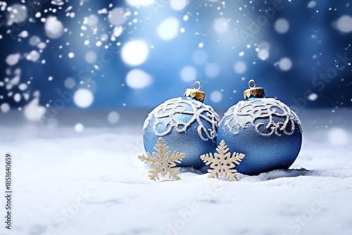 Christmas background ornament snow winter gift and copy space concept by AI Generated