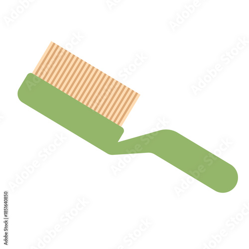 Flat Simple Green Brush Cleaning Tool Equipment Illustration Graphic