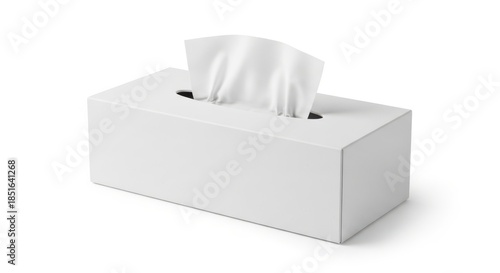 White tissue box dispensing soft tissues isolated isolated on white background