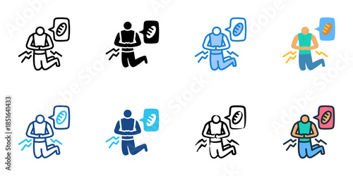 Hunger icons set multiple style collection. 
