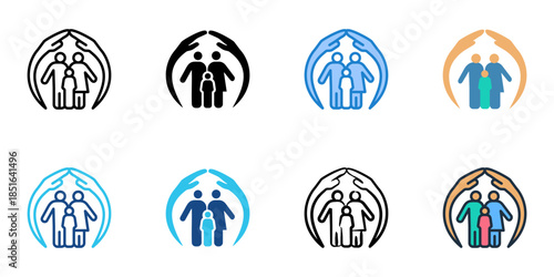 Shelter icons set multiple style collection. 
