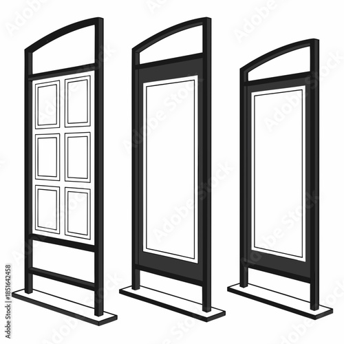 Set of three advertising billboards