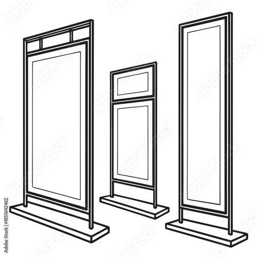 Three display stands