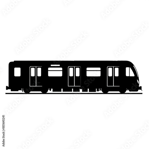 Black silhouette of a modern public transportation bus