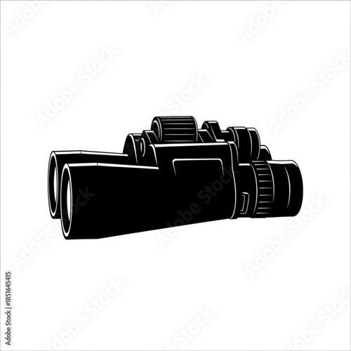 Black binoculars for outdoor activities and wildlife observation