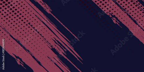 Red halftone dots blue color pattern gradient grunge texture background. Dot pop art comic sport style vector illustration