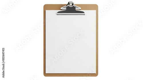 Clipboard with blank paper isolated PNG, office supply for notes and documents on transparent background