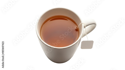 Tableau sur toile Cup of tea PNG isolated on transparent background, warm beverage with teabag for