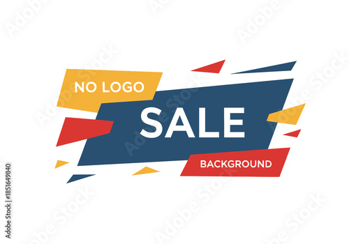Dynamic and modern sale banner illustration featuring bold geometric shapes and vibrant colors, perfect for announcing special discounts and promotional offers to attract customers