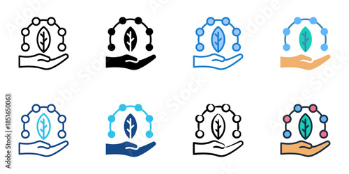 Sustainability icons set multiple style collection. 
