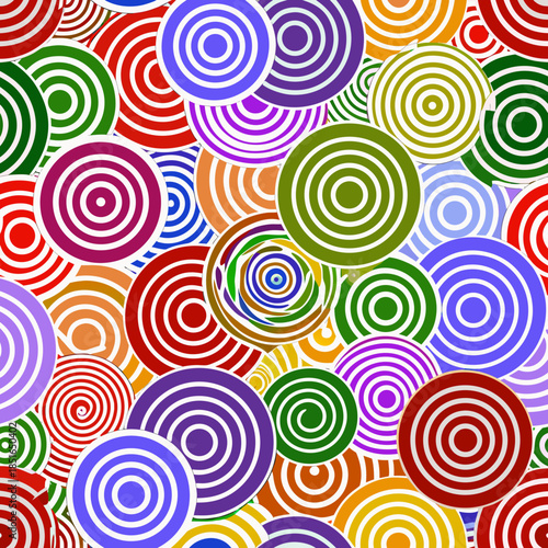 Colorful concentric circles creating a vibrant and repeating pattern design