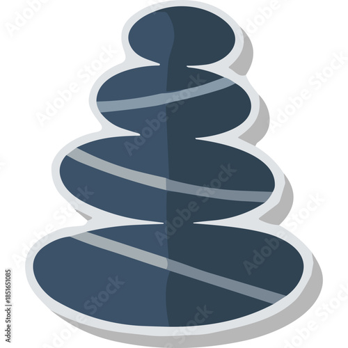 Stacked Zen Stones Icon - Dark Blue Balance
