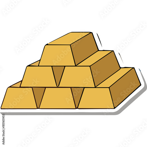Stacked Gold Bars Icon