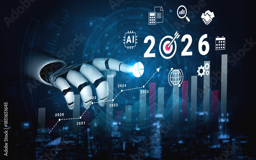 AI predicting 2026 business trends through advanced analytics, visualizing global growth and innovation for strategic decision-making Parse