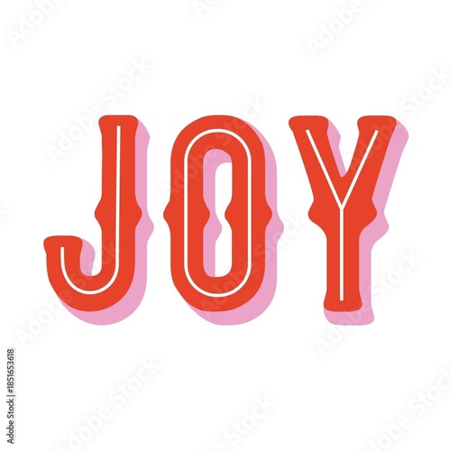 Vibrant joyful typography with colorful shadows and white lines