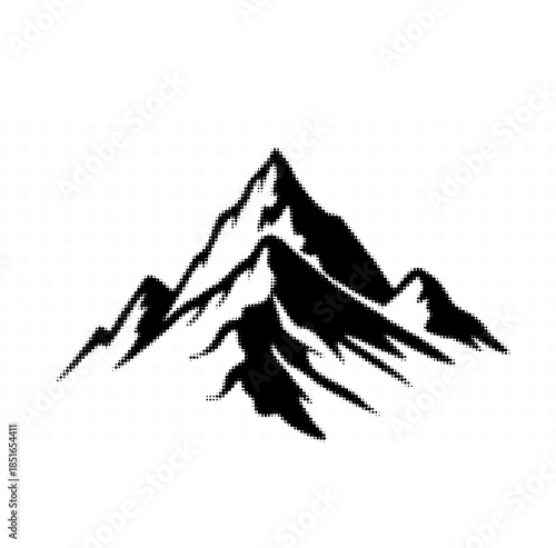 mountain landscape vector halftone