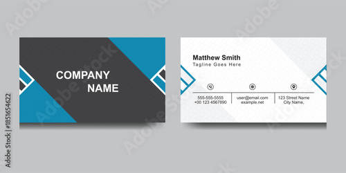 Modern Minimalist Business Card Template Design, Architecture Company Branding Identity