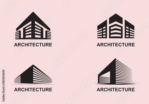 Collection of Luxury Architecture Building Logos, Real Estate Construction Builder Icons