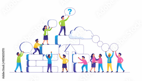 Group Collaboration Question Mark on Communication Blocks Structure