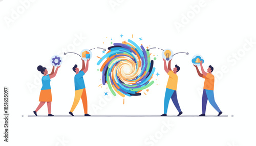 Team Collaboration and Idea Exchange into Innovation Vortex