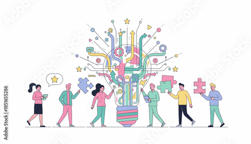 Collaboration Team Building Innovative Ideas and Problem Solving Process