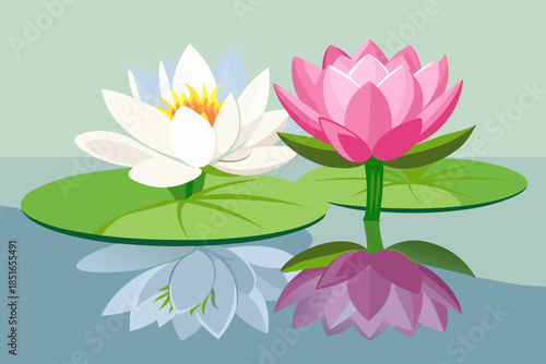 pink water lilies