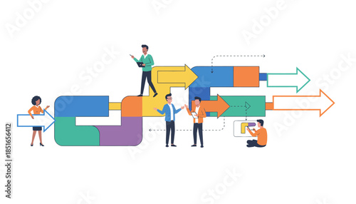 Business Workflow Optimization and Decision Making Process Diagram