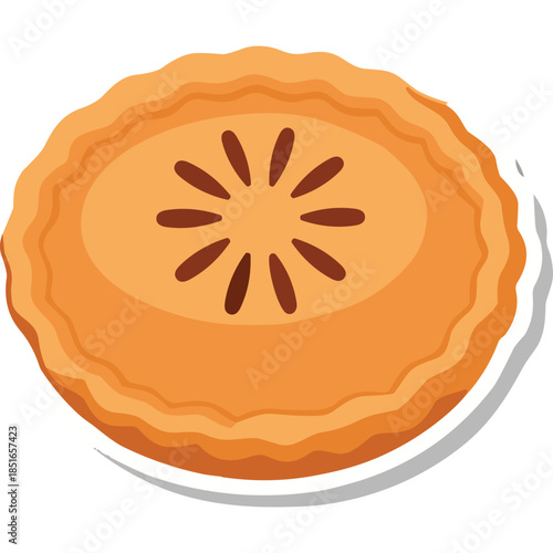 Stylized Apple Pie Icon - Sweet Dessert Illustration