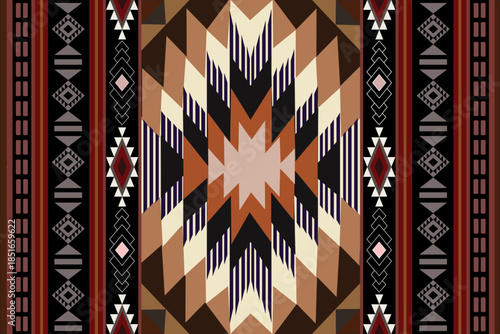 abstract seamless pattern. Navajo tribal vector seamless pattern. Ethnic south western decor style. Boho geometric ornament. Design for carpet. Art ornament print. Illustration. Rug. Woven.wallpaper.