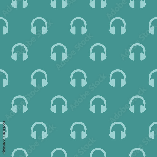 Headphones seamless pattern isolated on color background