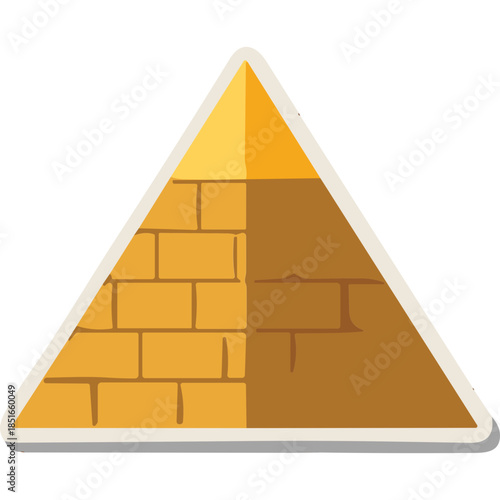 Stylized Egyptian Pyramid Icon with Stone Texture