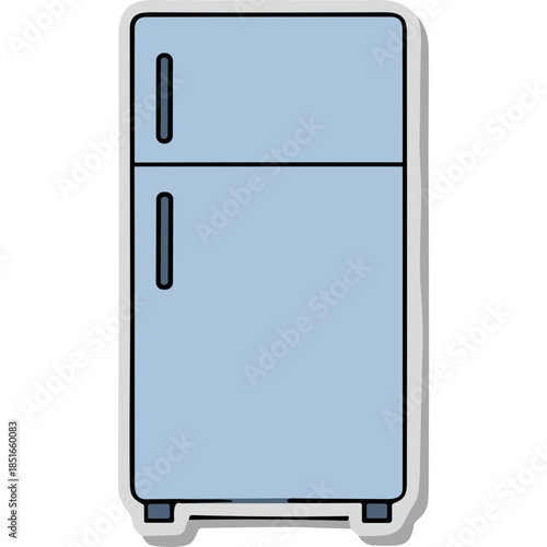 Stylized Blue Refrigerator Icon