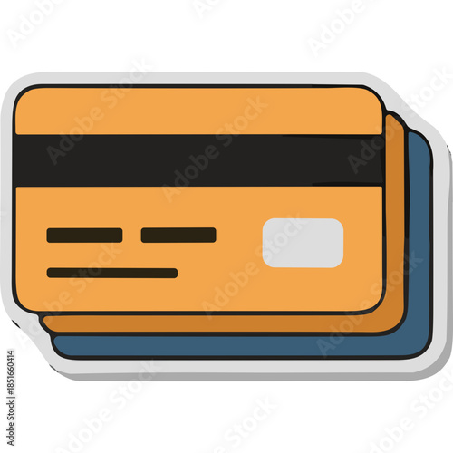 Stylized Credit Card Icon with Magnetic Stripe